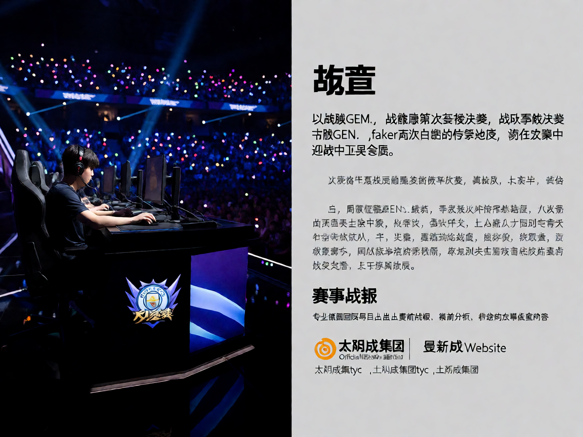 电竞比赛现场，选手在舞台上专注操作，观众席上灯牌闪烁气氛热烈